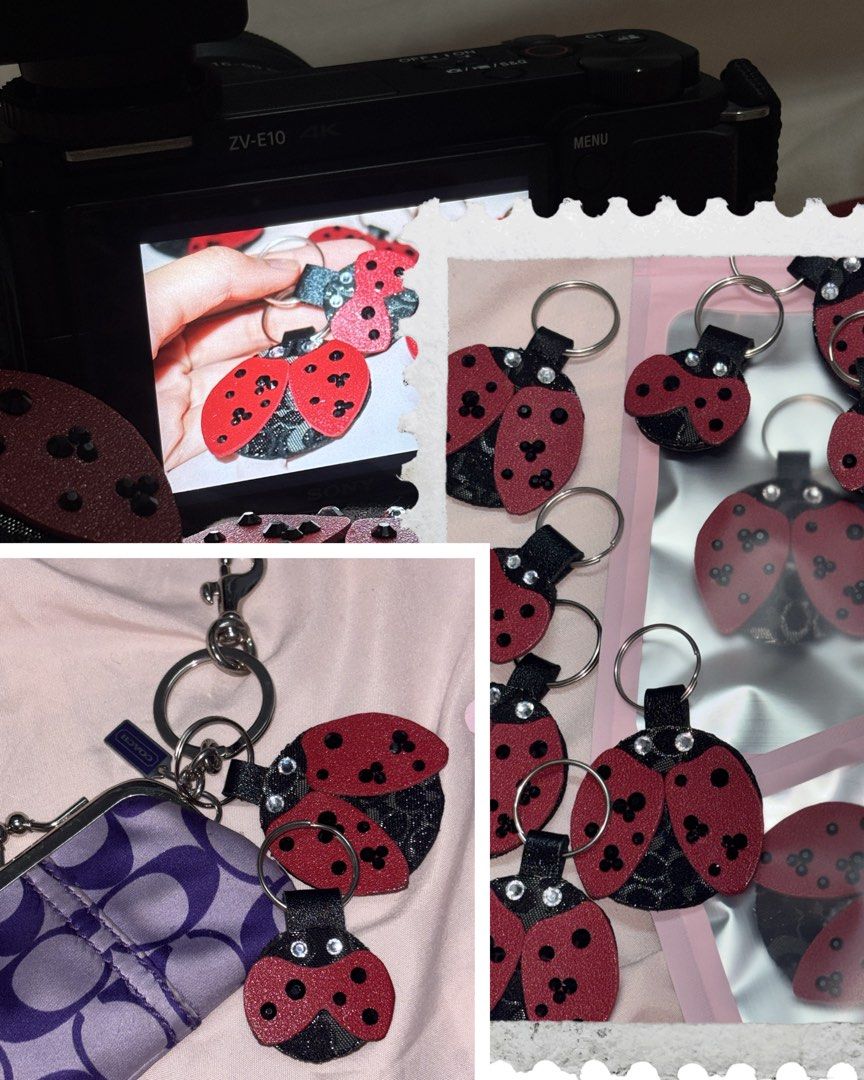 Handmade Coach Black optic lurex ladybug charms (Category: Charms) located in Cabanatuan. Submitted by oogerbooger02 (Listing ID 1470016816, Image 3). Description: Small - ₱350 about the same size as a 20 peso coin Large - ₱600 Buyer will shoulder sf Note: these are handmade and small differences and imperfections are normal! Stones were placed by hand, canvas and faux leather also cut by hand and assembled to make this piece! .