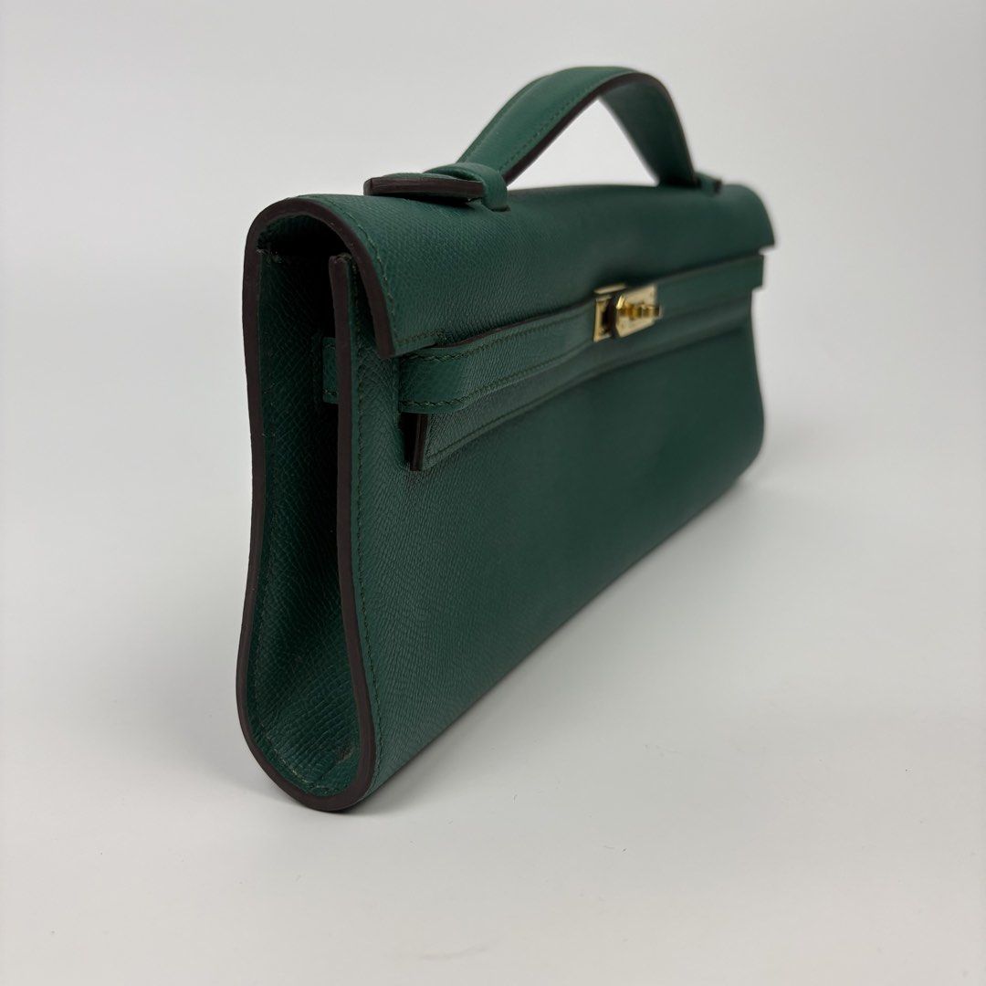 Hermès Kelly Cut Malachite Epsom Gold Hardware (Category: Luxury Bags & Wallets) located in Quezon City. Submitted by 1106_collective (Listing ID 1470073543, Image 3). Description: Measurements (Inch) Width: 12” Height: 5” Depth: 1.15” Handle Drop: 1.5” Condition: 9.5/10 Made in: France Flaws: dust/stain .