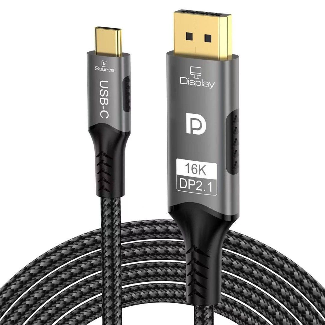 Screen Using Id Cable Display High Quality USB-C to DisplayPort 2.1 16K Braided Cable, Computers ...