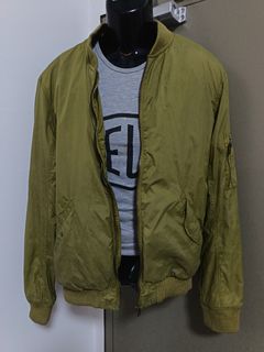 H&M Army Olive Green NASA Bomber Jacket, Men's Fashion, Coats, Jackets ...