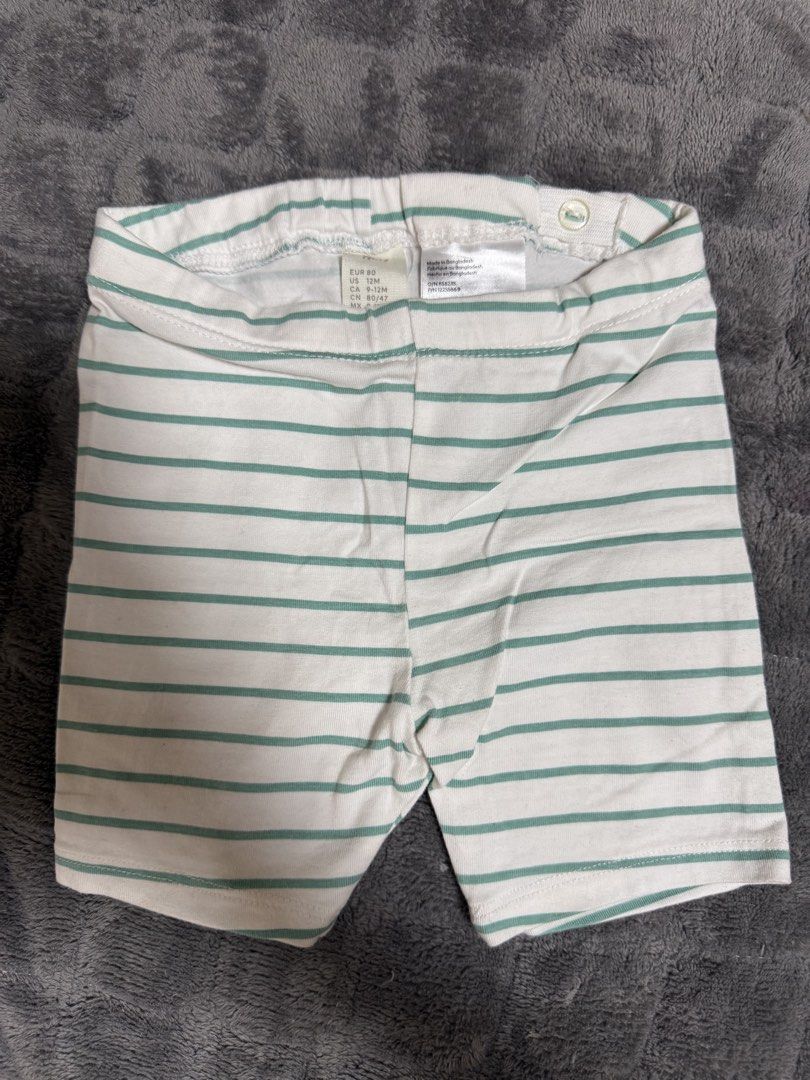 H&M Pokémon Baby Shorts Size 2T (Category: Babies & Kids Fashion) located in Cabuyao City. Submitted by shea.elise (Listing ID 1470118340, Image 3). Description: - Brand: H&M - Item 1: Mint green Pokémon characters & hearts print shorts (EUR 92, US 2T) - Item 2: White and green striped shorts (EUR 80, US 12M) - Material: Soft and comfortable cotton blend - Features: Elastic waistband for easy dressing - Condition: Great for everyday wear - Bundle