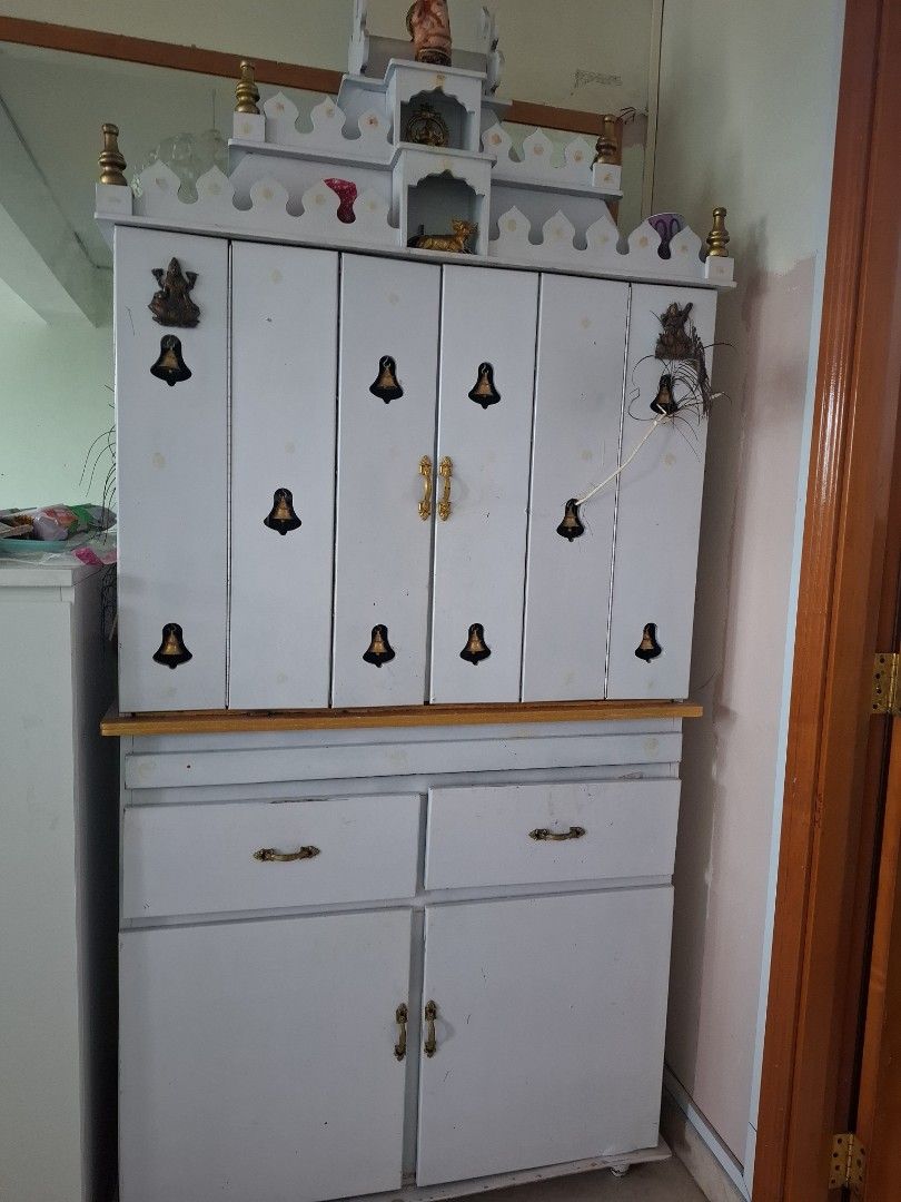 Temple Rack Home Mandir Temple Wooden Prayer Unit Cabinet, Furniture & Home Living ...