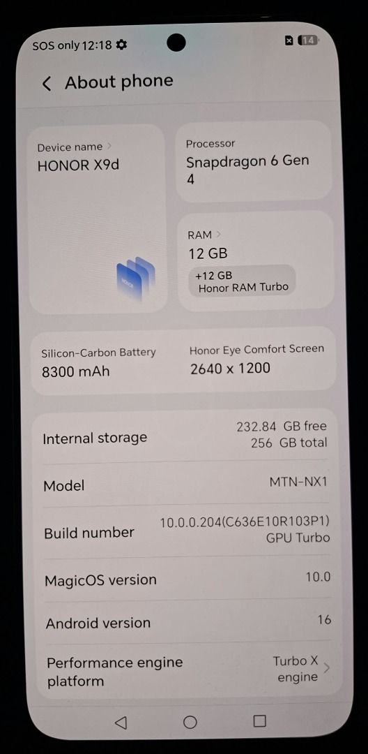 Honor x9d (Category: Android Others) located in Manila. Submitted by noteileen110759 (Listing ID 1470118038, Image 2). Description: Honor x9d No issue Makinis pa Unit only 256 gb, 8300 mah battery, 12+12 ram Malate Manila location .
