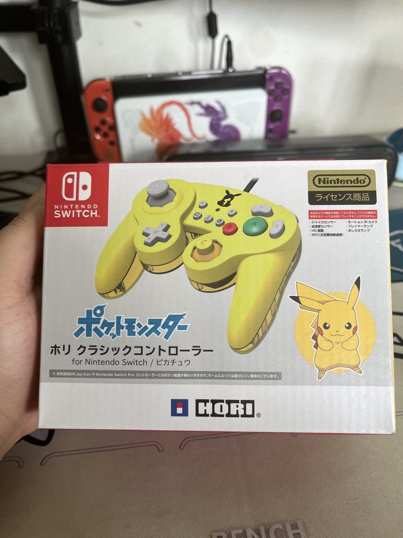 HORI Pokémon Pikachu Classic Controller for Nintendo Switch (Category: Controllers) located in Mandaluyong City. Submitted by ronohuntschase (Listing ID 1469951944, Image 3). Description: - Official HORI Pikachu Yellow design for Nintendo Switch - Iconic Gamecube-style layout - 100% working condition - Includes original retail box - Only Used twice .