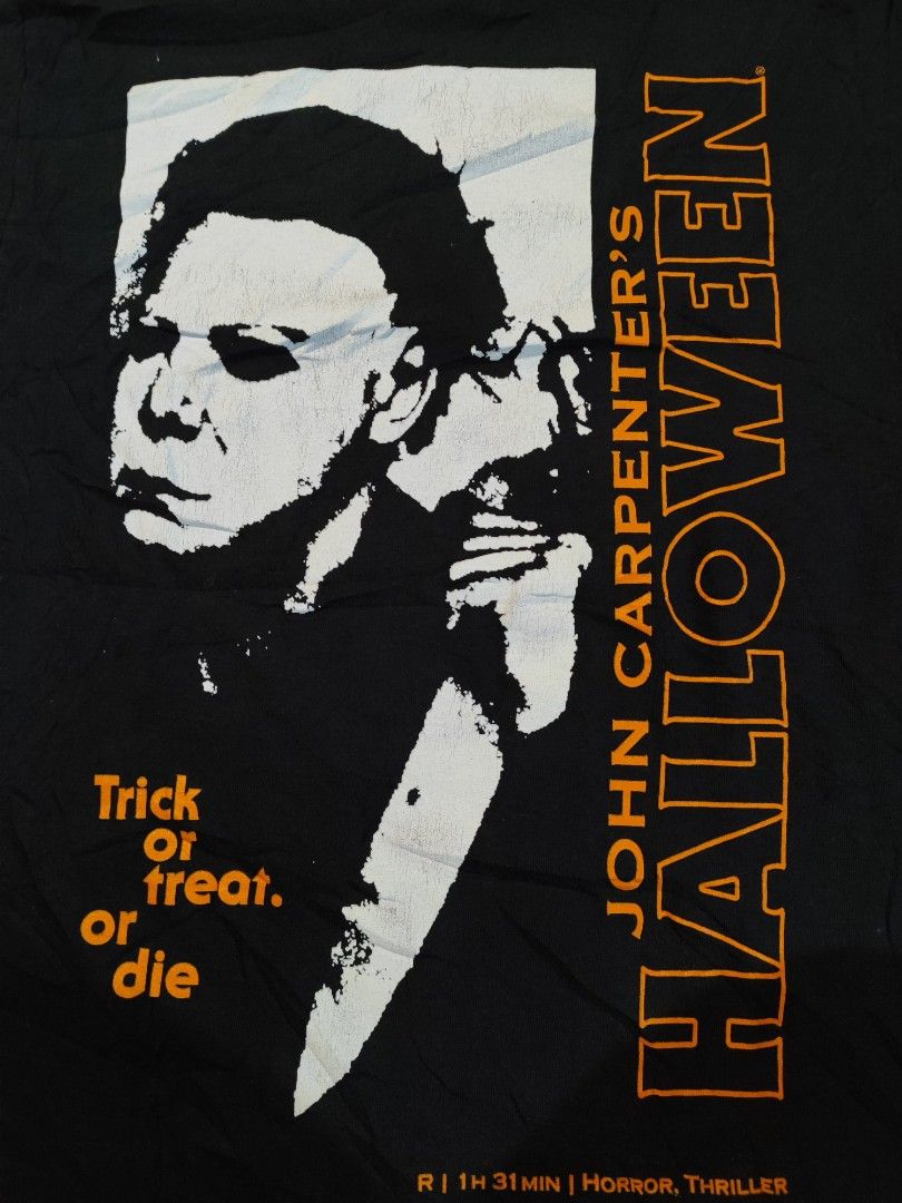 HORROR TEE SHIRT (Category: Tshirts & Polo Shirts ) located in Manila. Submitted by rumarabe (Listing ID 1470036739, Image 2). Description: JOHN CARPENTER'S 1978 HALLOWEEN PRINTED TAG SIZE: MEDIUM (19X28.5) IN VERY GOOD CONDITION PA PRICE:500+SF(J&T COURIER) BICOL LOCATION DM FOR INTERESTED 📩.