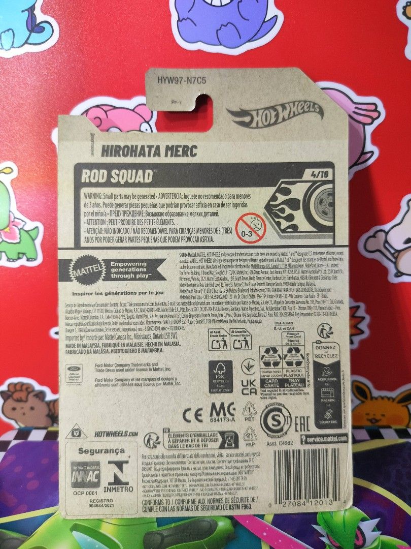 Hot Wheels Hirohata Merc (Rod Squad 4/10) (Category: Vehicle & Diecast Models) located in San Antonio. Submitted by lansbitshop (Listing ID 1470073726, Image 2). Description: Hot Wheels Hirohata Merc (Rod Squad 4/10) ✨ Condition: Well used (Carded with card flaws, noticeable soft corners, and card edge wear. The diecast car inside remains fully sealed and brand new, perfect for customizers or loose collectors!) 💯 100% Authentic / Original Hot Wh