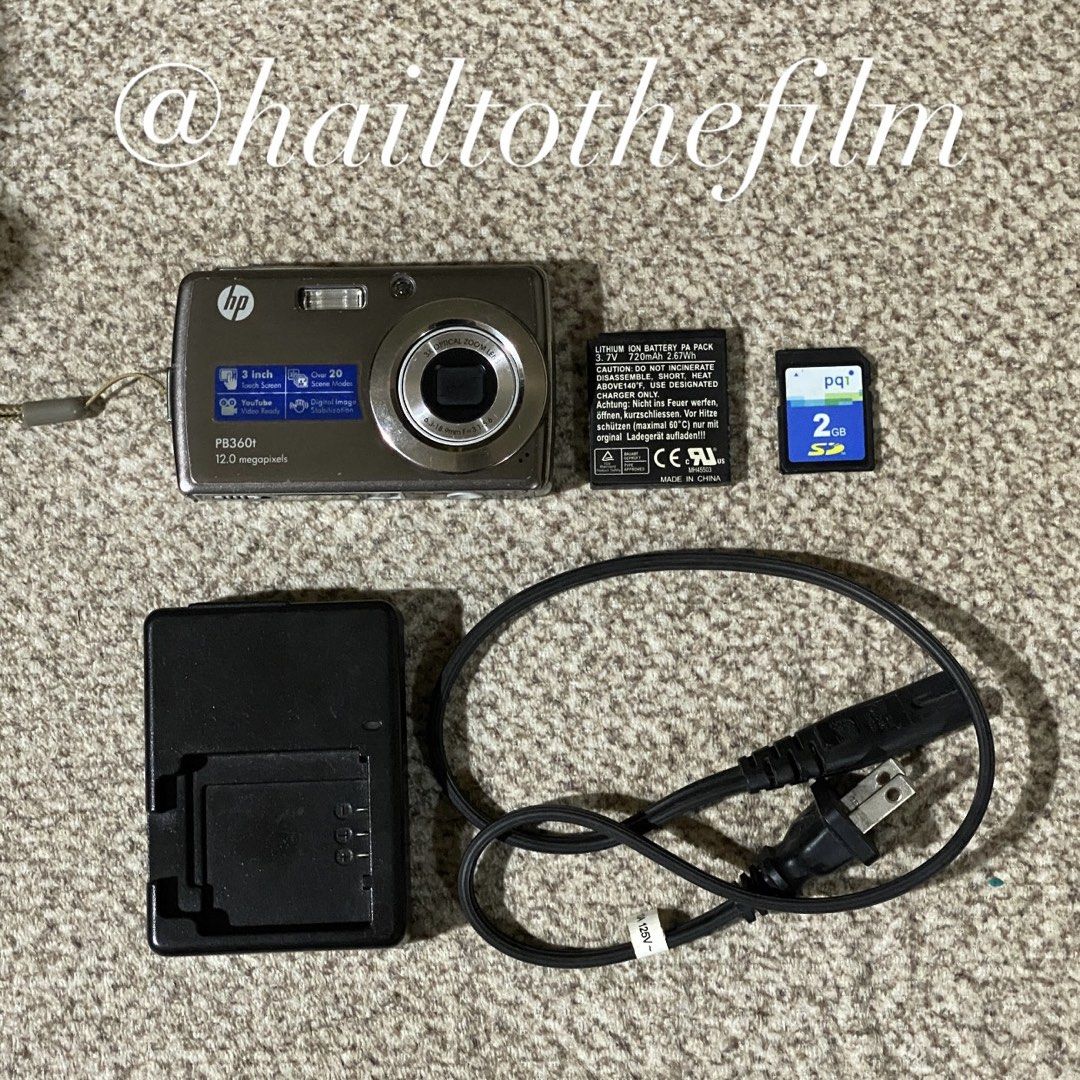 HP PB360t Digital Camera (Digicam) TOUCHSCREEN in SILVER with ACCESSORIES ! (Category: Cameras) located in Manila. Submitted by hailtothefilm (Listing ID 1470107850, Image 1). Description: 📸 HP PB360t Digital Camera (Digicam) TOUCHSCREEN in SILVER with ACCESSORIES ! for Sale 3,599! DESCRIPTION: ✅in PRISTINE body condition. ✅ crisp outputs ✅Tested, fully functioning. ✅ Fully functioning LCD, all sides ✅ 12.0 megapixel ✅ 3.0 inches screen ✅ One of
