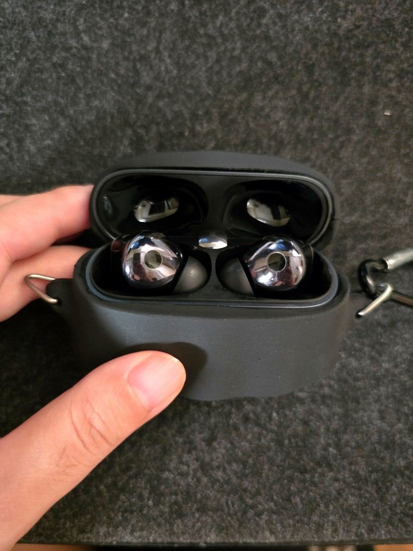 Huawei Freebuds Pro 5 with Ghost case (Category: Earphones) located in Manila. Submitted by ptsyr (Listing ID 1470139981, Image 2). Description: Black variant (unit) Includes: Unit Black silicon ghost case Box and charging cord Memory foam ear tips Notes: Bought last August 2026 from Hongkong. No issues. All gesture controls are working and connects with the Huawei Audioconnect app. Good as new. RFS: Medical fees.