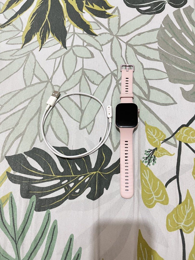 Huawei Smartwatch Fit 3 (Category: Wearables & Smart Watches) located in Tunga. Submitted by love_stuffs23 (Listing ID 1469997162, Image 1). Description: - Brand/Model: Huawei Watch Fit 3 - Color: Pink with matching pink strap - Condition: makinis po yung face nya with slightly signs of usage - Inclusions: Smartwatch and original magnetic charging cable - Features: Sleek lightweight design, vibrant rectangular display, side rotating crown button.
