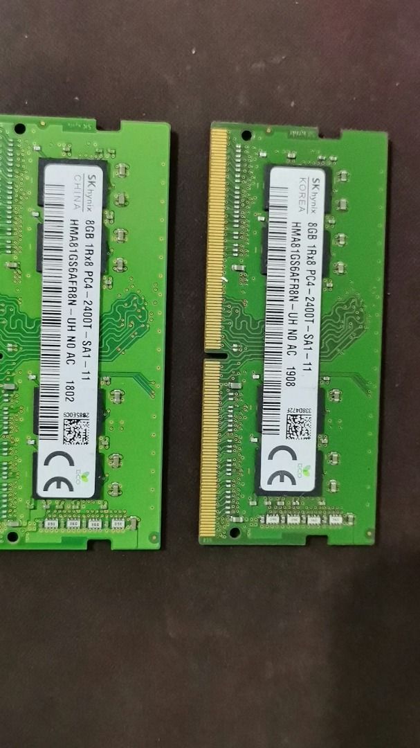 hynix 2x 8gb ddr4 2400mhz (Category: Hard Disks & Thumbdrives) located in Cavite. Submitted by tobibrat (Listing ID 1470056595, Image 2). Description: hynix 2x 8gb ddr4 2400mhz no issue both is working and tested 3k fix pick up only pascam dos gentri cavite.