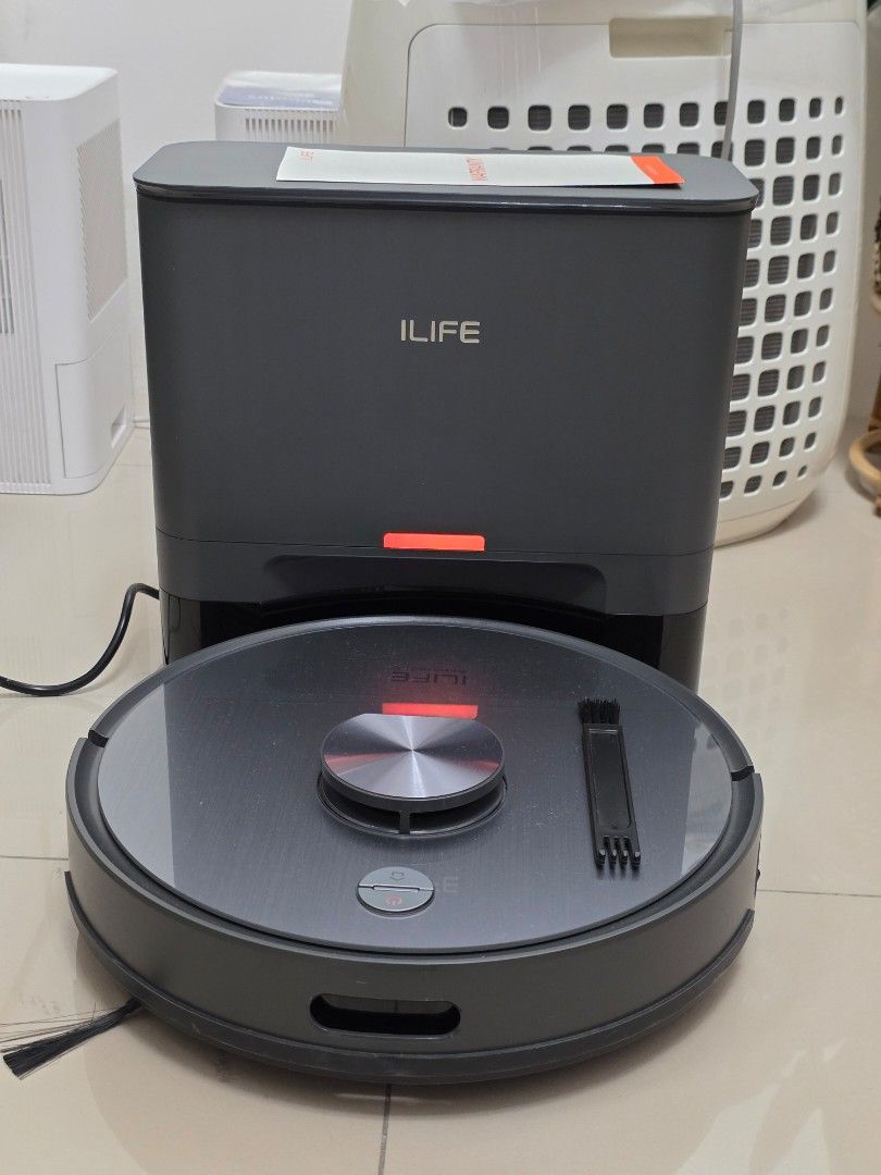 ILIFE Robot Vacuum and Mop with Charging Dock (Category: Vacuum Cleaner & Housekeeping) located in Quezon City. Submitted by johnjaynardyap (Listing ID 1469957448, Image 1). Description: Selling a barely used ILIFE T20s Robot Vacuum with self-emptying base station. Bought brand new in February 2026, still under manufacturer warranty coverage. ​Verified app usage telemetry attached in photos: App ​Total Runtime: Only 812 minutes (~13.5 hours) ​Mai