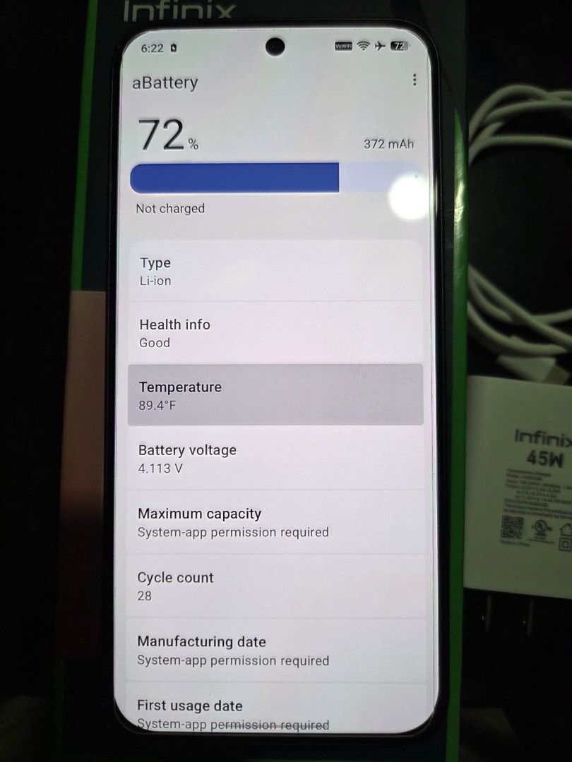Infinix Hot 60 pro 256gb (Category: Android Others) located in Antipolo. Submitted by reinerei (Listing ID 1470055432, Image 2). Description: Infinix Hot 60 pro 256gb Color: sleek black Ram: 8gb Storage: 256gb Battery cycles: 28 only Bought June 2, 2026 (with receipt) Used as backup phone only. Hindi abused, hindi pinanglaro Sobrang kinis Inclusions: Unit Original charger and cable Box 2 cases Rfs: need money Meetups: Antipolo bayan Cogeo Sta luc