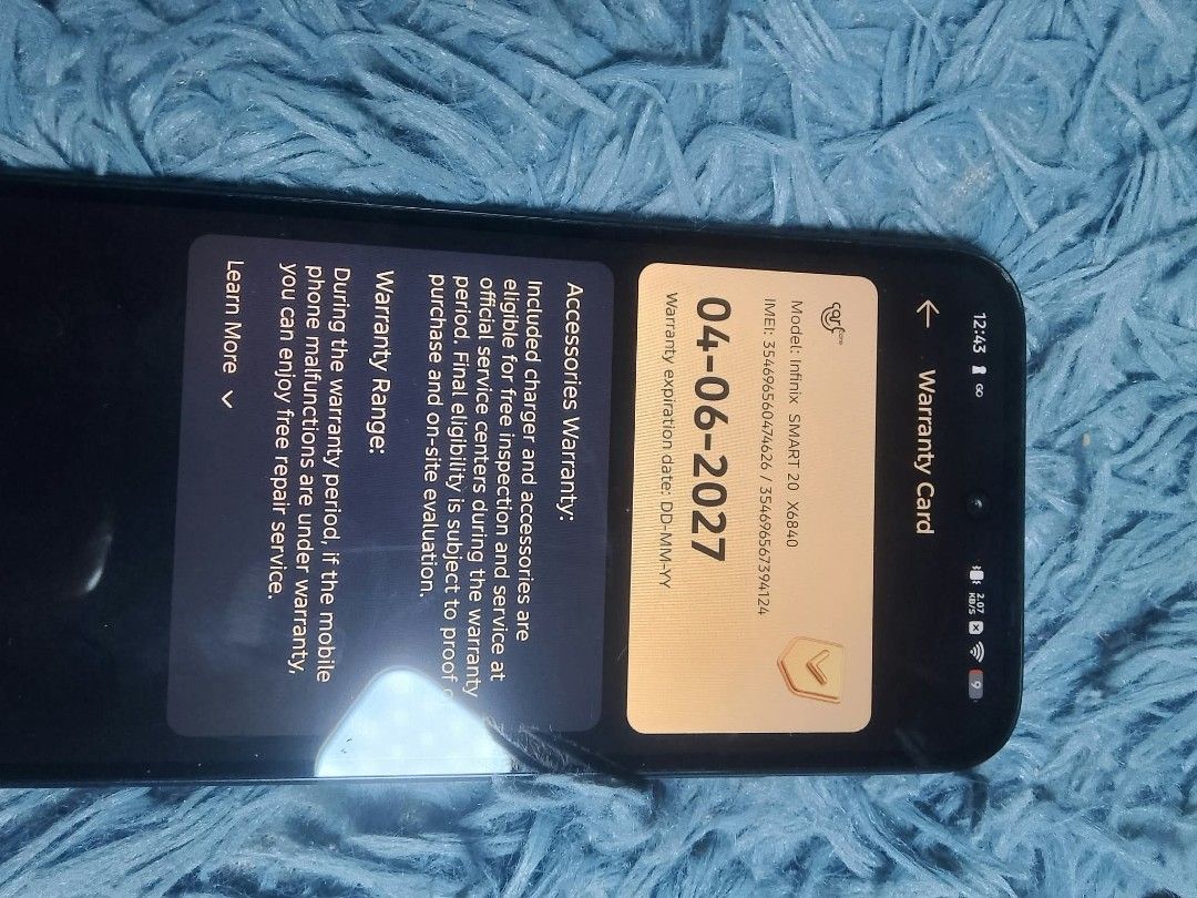 Infinix smart 20 8/64gb (Category: Android Others) located in Bulacan. Submitted by cedriconeza16 (Listing ID 1469988120, Image 2). Description: minor dents sa screen complete inclusion with ewarranty 4 momths used woth receipt .
