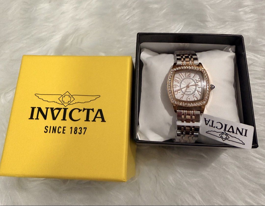 Invicta Wildflower Two Tone Watch (Category: Women's Watches) located in Manila. Submitted by shobeybe08 (Listing ID 1469953041, Image 3). Description: INVICTA WILDFLOWER TWO TONE WATCH Brandnew 💯AUTHENTIC Bought in US 🇺🇸 Money back guarantee Onhand and ready to ship Open for layaway Lalamove ready/LBC/J&T Loc: MANILA DM for inquiries 🫶 - Brand new with tag attached - Quartz movement - Square bezel covered in sparkling crystals - Two-tone ros