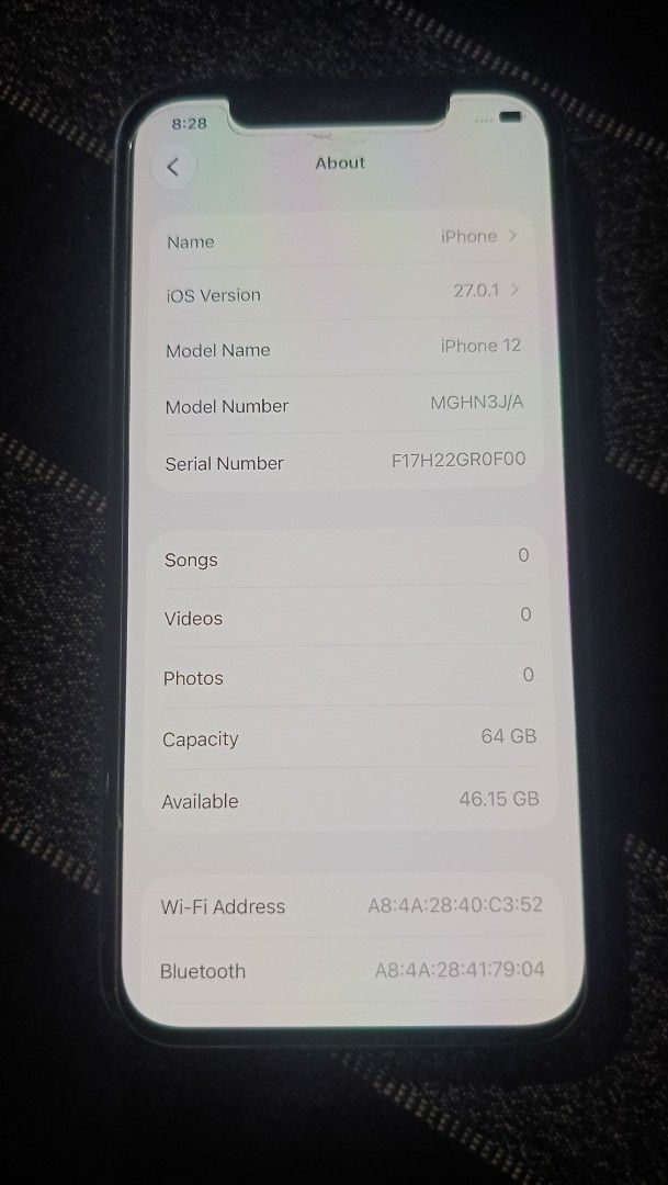 iPhone 12 (Category: iPhone 12 Series) located in Manila. Submitted by joweeeeeemmm (Listing ID 1470081159, Image 3). Description: iPhone 12 64gb 83%batt health unit only no sim restrictions .