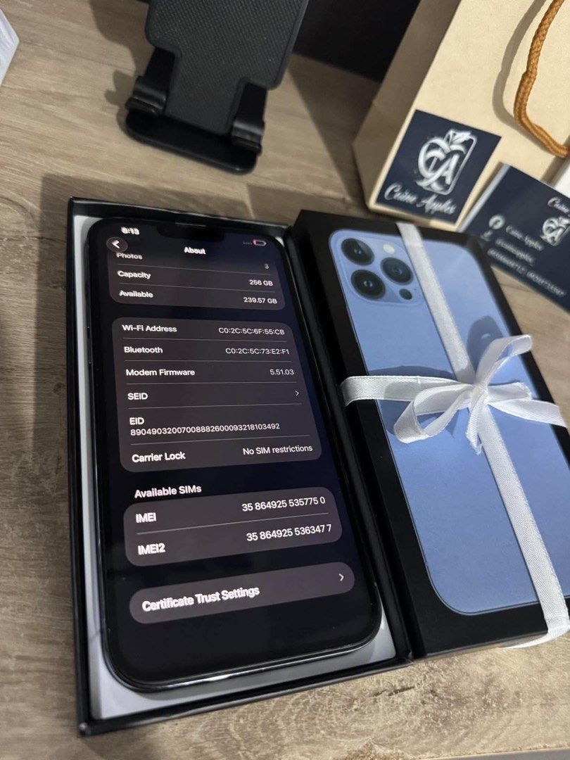 IPHONE 13 PRO MAX 256GB (Category: iPhone 13 Series) located in Muntinlupa City. Submitted by lilikimmm (Listing ID 1470038604, Image 3). Description: Selling Iphone 13 Pro Max 256GB — all working properly — any sim will work — face id & true tone working — with box and chord & cases Honest Description — Replaced Battery (FLYCDI) 100BH — Replaced LCD but orig pinalit ₱21,500 Meet up: Around Muntinlupa.