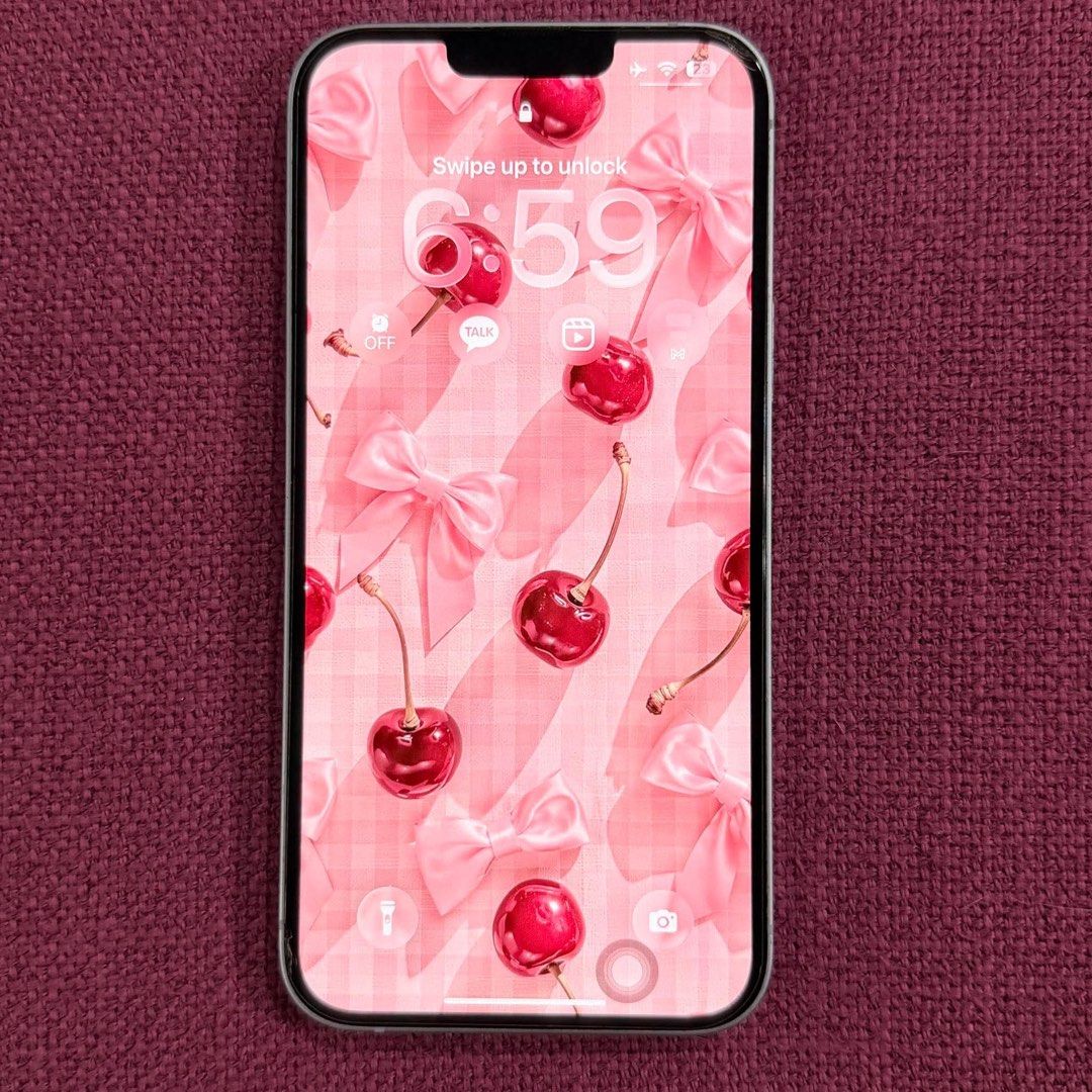 Iphone 14 plus 128gb 76BH (Category: iPhone 14 Series) located in Binan City. Submitted by coat_inthemiddle (Listing ID 1470063121, Image 3). Description: - Model: iPhone 14 Plus - Storage: 128GB - Color: Purple - Inclusion: Original box only - Condition: Good working condition with visible minor wear/scuffs on the side frame and charging port area as shown in photos -76% BH.