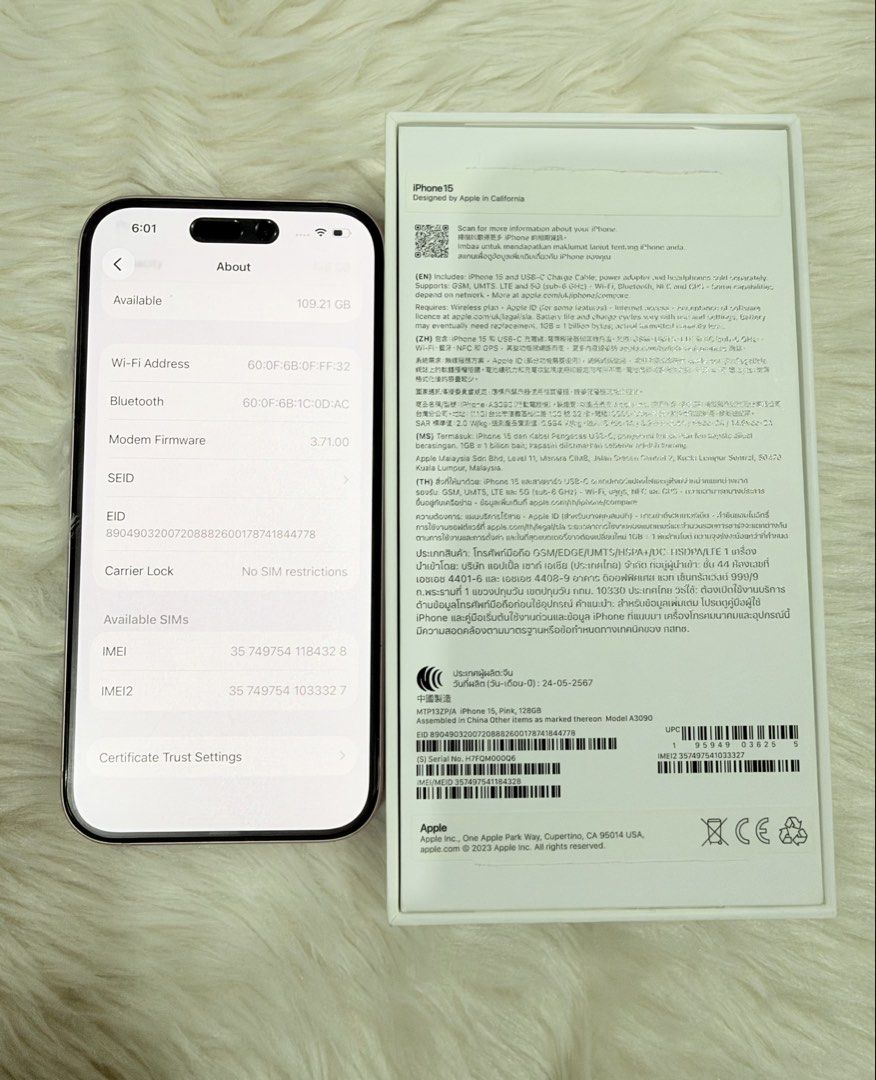 Iphone 15 128gb Pink (Category: Other Mobile & Gadget Accessories) located in Paranaque City. Submitted by ceciliascollection (Listing ID 1470083992, Image 3). Description: Iphone 15 Pink ✔️storage: 128gb ✔️color: pink ✔️globe locked ✔️84% battery health ✔️with box, sim injector & charging cord ✔️with free casing (please see last slide) ✔️lady owned & no issue (reset all you want) ✔️with minimal scratches (unnoticeable) ✔️need to change the tempe