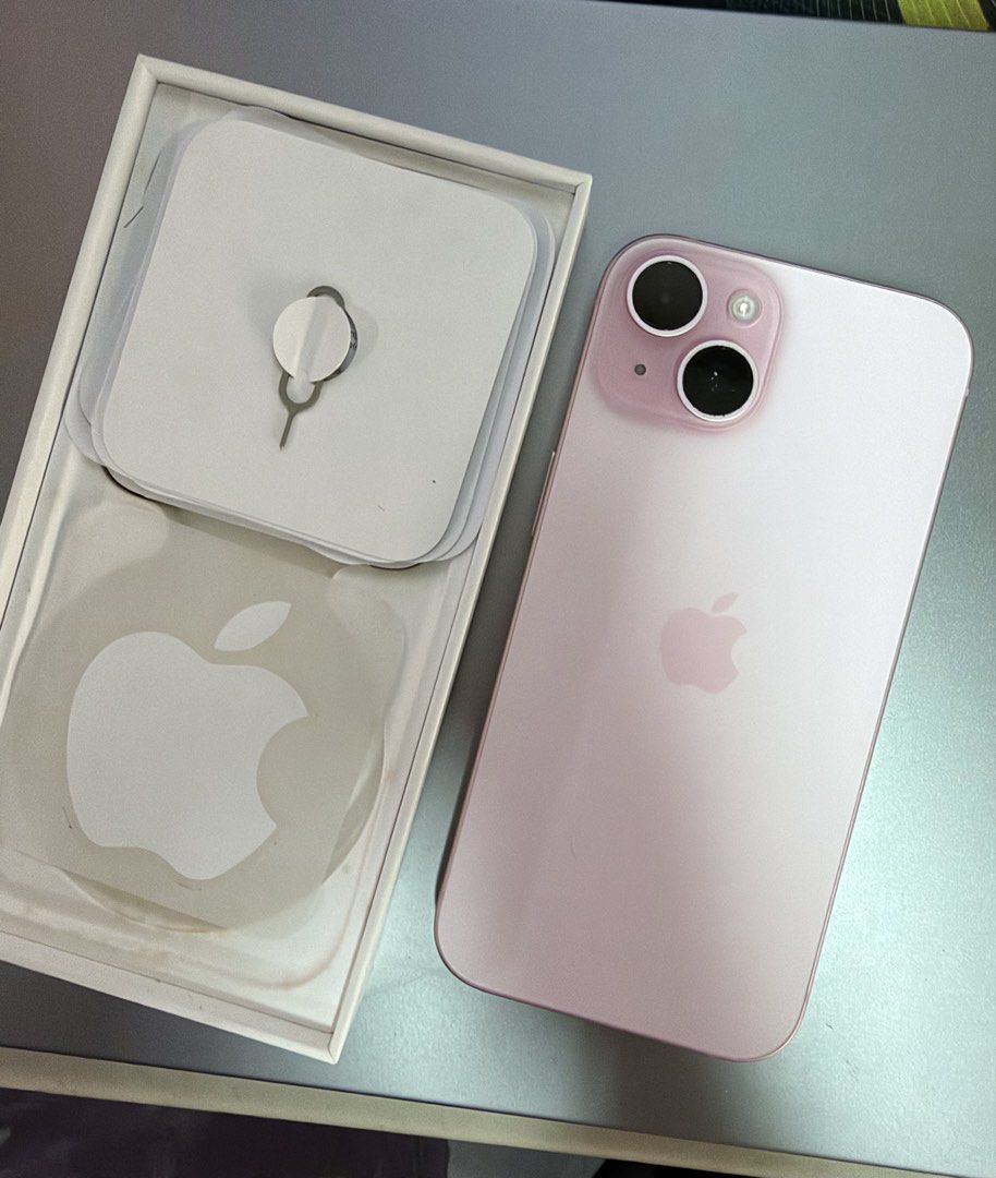 Iphone 15 (Category: iPhone 15 Series) located in Agdangan. Submitted by maomao03302 (Listing ID 1470041833, Image 2). Description: - Model: iPhone 15 - Storage: 128GB - Color: Pink - Condition: Excellent, well-maintained - Inclusions: Original box, charger, and SIM ejector pin - Details are all in the uploaded pics. Can send other pictures upon request - Bought in powermac Lipa, Batangas - Can also give my phone cases and 1 tempered glass - Pric