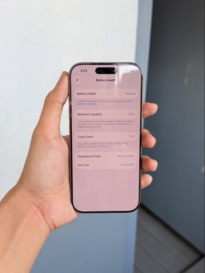 Iphone 16 Pro (Desert Titanium) (Category: iPhone 16 Series) located in Malabon City. Submitted by mangwelss (Listing ID 1470104966, Image 2). Description: For sale or swap sa lower unit!!! iPhone 16 Pro Desert Titanium 128gb 90% Battery Health Factory Unlocked Local Variant No issue No history of repair Comes with original Box (same imei) Cord Cases Unli check and unli reset upon meetup Loc: South caloocan.