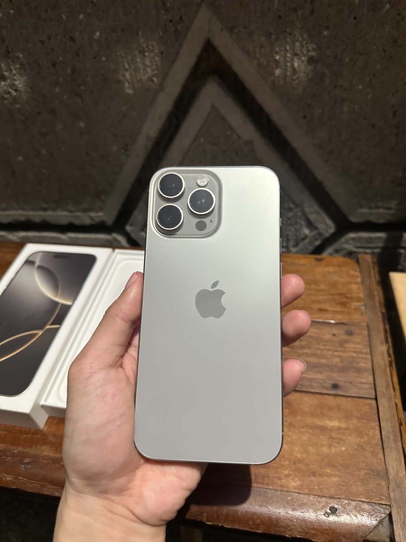 Iphone 16 Pro Max (Category: iPhone 16 Series) located in Marikina City. Submitted by thealexaclub.clo (Listing ID 1470062352, Image 3). Description: FOR SALE ONLY‼️ Iphone 16 Pro Max 256gb 87% Battery Health Natural Titanium In great condition (see photos) No sim restrictions No history of repair No issue! Inclusions: Original Box Original Cable Charger Slightly negotiable for sure buyer Meet up only! so u can check everything. 📍Cubao/Marikina.