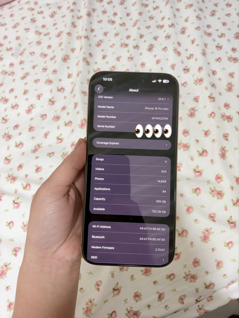 Iphone 16 Pro Max (Category: iPhone 16 Series) located in Manila. Submitted by daphne_4 (Listing ID 1470097277, Image 2). Description: Selling my Personal Phone ♥️ Iphone 16 Pro Max Desert Titanium 256 GB 96% Battery Health 250 Cycle Count No Sim Restrictions Spigen Tempered Glass Installed No Scratches and Dents No issue Inclusion: Box (Same imei + 2 cases— Spigen clear case and Pink Apple case) P50,000.