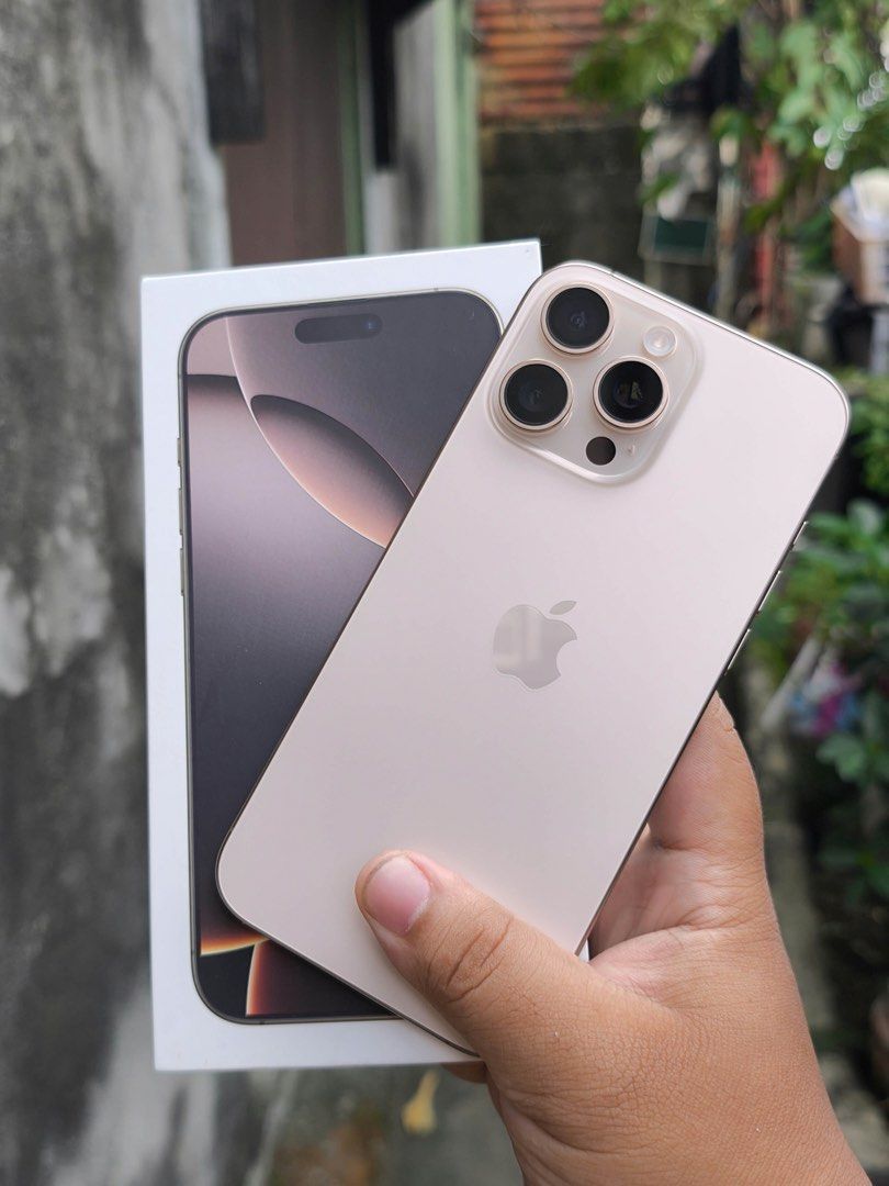 IPHONE 16 PRO MAX 256 | 95%BH | COMPLETE (Category: iPhone 16 Series) located in Caloocan City. Submitted by bonsbons (Listing ID 1469949339, Image 1). Description: 46,500 FIXED PRICE IPHONE 16 PRO MAX 256GB | DESERT TITANIUM | 95% BH •Local purchased & Openline •All buttons & true tone working •No repair history, money back guaranteed. •Tempered glass since day one •With original unused cable, case & box 📍South caloocan area.