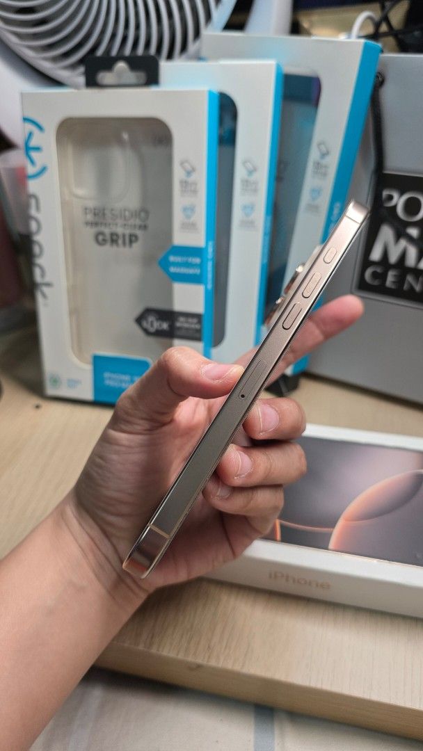 iPhone 16 Pro Max 256gb Desert Titanium NTC (Category: iPhone 16 Series) located in Quezon City. Submitted by violet_08 (Listing ID 1470074533, Image 3). Description: For sale only Personal used iPhone 16 Pro Max 256gb Desert Titanium No issues 91% battery health (original, not replaced) No history of repairs, etc. Comes with original box same serial Manuals no cable included 3x original speck cases Rfs: upgraded to 18 pro max.