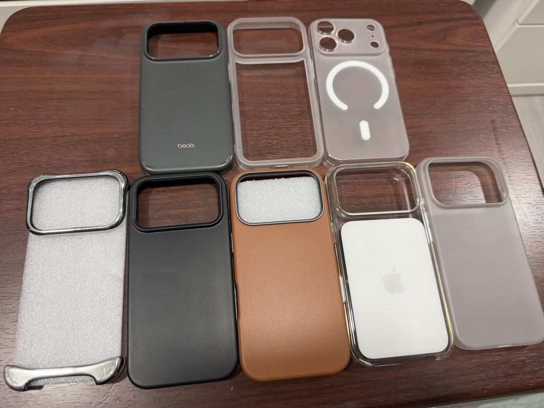 iphone 17 pro cases original (Category: Cases & Sleeves) located in San Fernando. Submitted by decluttermigs (Listing ID 1469991587, Image 1). Description: beats (srp 3k) - 850 apple clear (srp 3k) - 850 arc pulse srp (5k) - 2k the rest 15 ‼️cases have visible scratches and few cracks, OK condition.