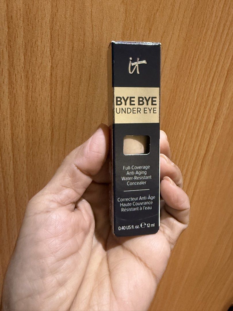 IT Cosmetics Bye Bye Underye Light Tan (Category: Makeup) located in Cavite. Submitted by galoreforsale (Listing ID 1470126731, Image 1). Description: - Brand: IT Cosmetics - Product: Bye Bye Under Eye Full-Coverage Anti-Aging Concealer - Shade: 14.0 Light Tan (W) - Size: 0.40 US fl. oz. / 12 ml - Features: Full coverage, anti-aging formula, water-resistant - Condition: Brand new in original packaging.