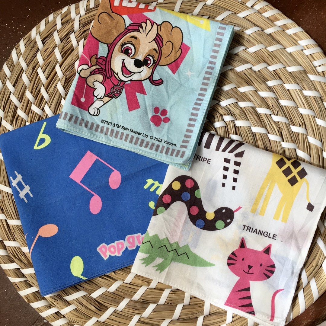 Japan cotton hankies for kids bundle 3pcs (Category: Handkerchief & Pocket Squares) located in Quezon, Isabela. Submitted by hankies_garden2 (Listing ID 1470035886, Image 1). Description: Fixed price‼️ Mix of bnew/ like new/ lightly used Cotton hankies from Japan 1 day reservation only‼️ *Please manage your expectations if there would be min flaws/ washable dirt/ small storage stain- major flaws will be disclosed #japanhankies #japanscarves #mcm 