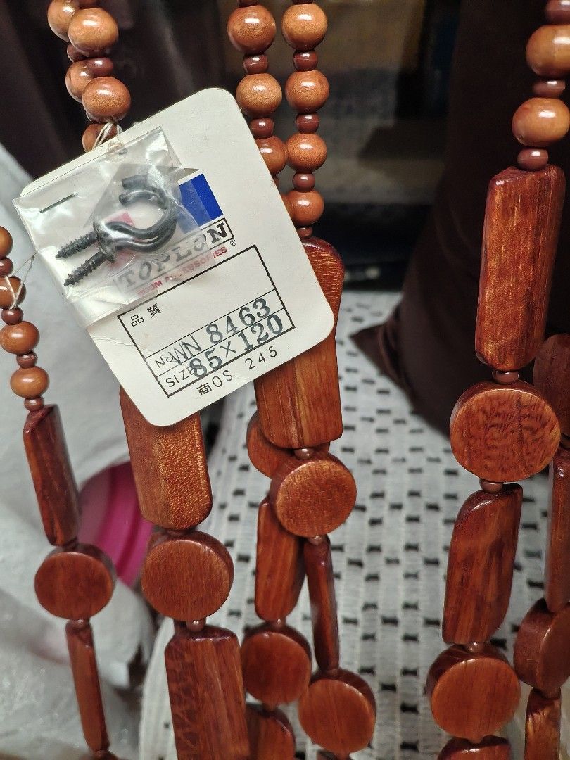 Japan wooden bead curtain (Category: Curtains & Blinds) located in Manila. Submitted by luckycharm_215 (Listing ID 1469973750, Image 2). Description: New with minor flaw as posted.
