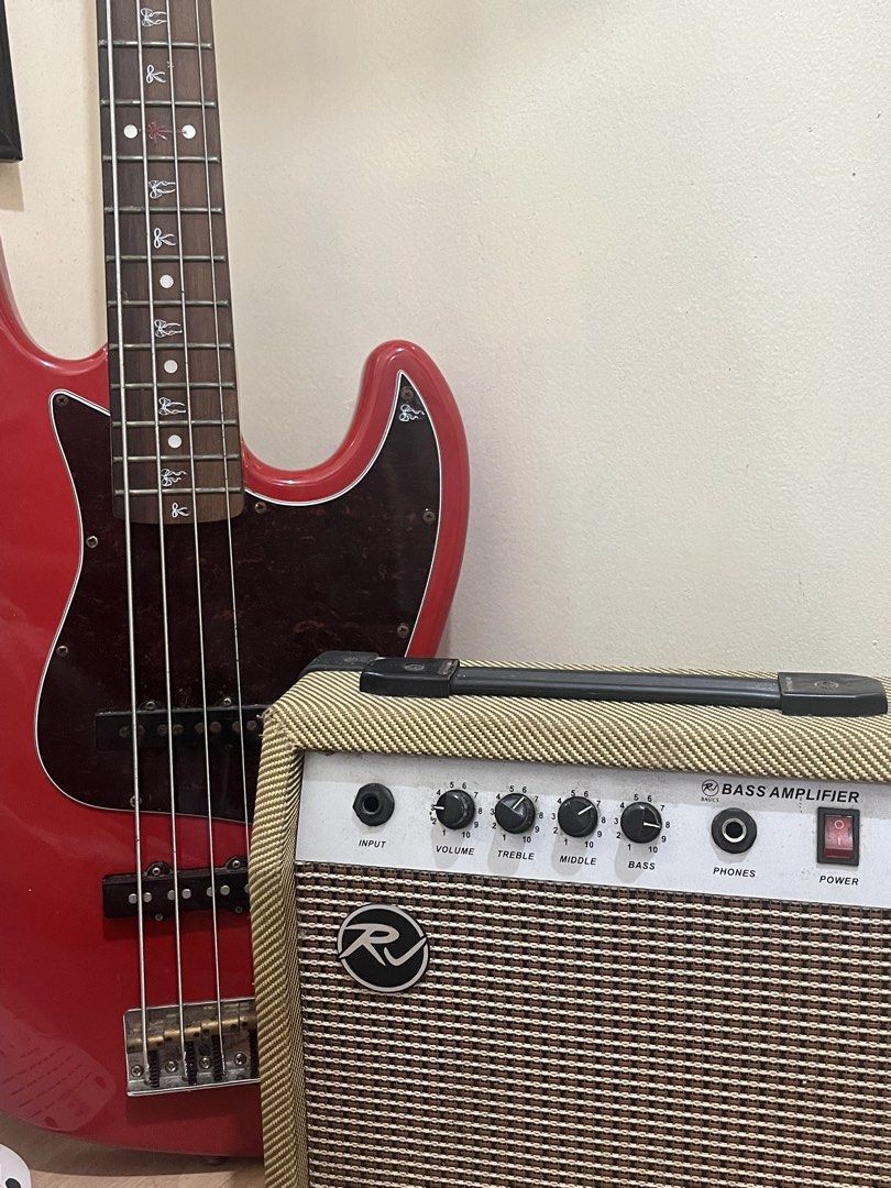 JCRAFT JAZZ BASS WITH RJ AMPLIFIER (Category: Musical Instruments) located in Manila. Submitted by korukorunix (Listing ID 1469951807, Image 1). Description: FOR SALE Jcraft Jazz Bass 4-string with RJ Amplifier (20 watts) Price: 6,500 pesos (all in) - with guitar bag - with cable pros: fully functioning. lady-owned. maingat ako gumamit. cons: may ribbon stickers sa fretboard, but if you don’t mind, this is such a steal. ps. see attached pics for 