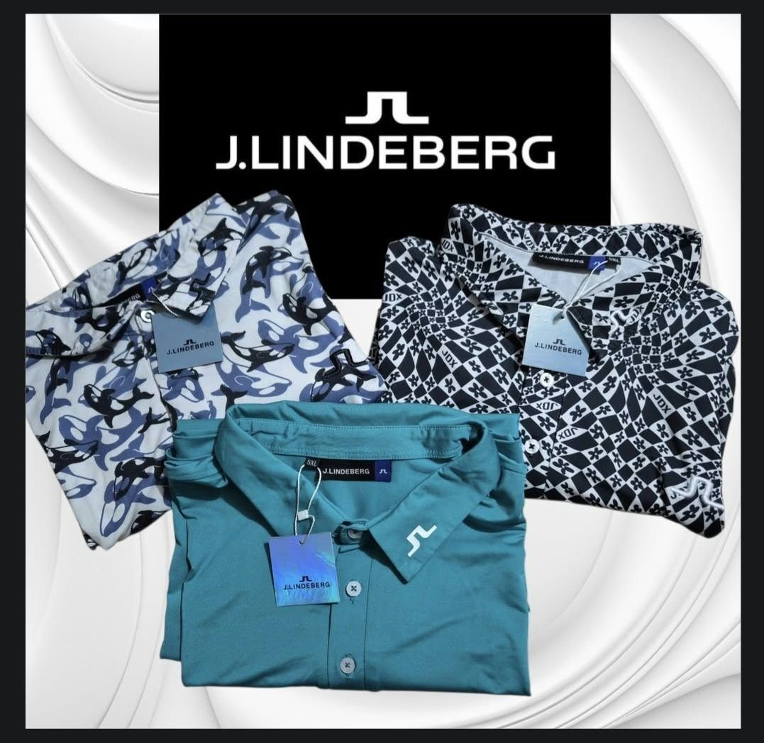 j.lindeberg Golf Polo Shirts (Category: Tshirts & Polo Shirts ) located in Paranaque City. Submitted by calm_youngstore7 (Listing ID 1470105603, Image 1). Description: BIG DISCOUNTS ON GOLF SHIRTS! LUMITED SIZES AVAILABLE - Brand: J.Lindeberg - Condition: Brand new with tags (BNWT) - Options: Buy as a bundle or individually - Designs: Turquoise with white chest stripe, Blue & white killer whale print, Black & white geometric pattern - Features: C