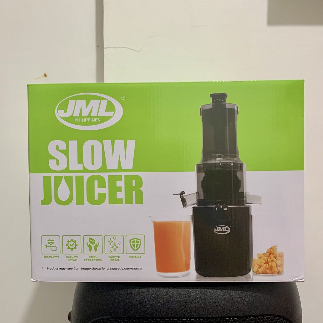 JML SLOW JUICER (Category: Juicers, Blenders & Grinders) located in Mariveles. Submitted by iamnorima (Listing ID 1469975052, Image 3). Description: JML SLOW JUICER Bought it last April 2026 Used 3x only RFS: declutter Ship via J&T (shipping fee c/o buyer).