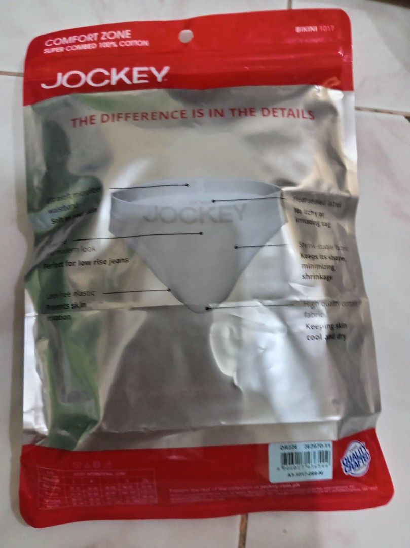 Jockey Comfort Zone Bikini 1017 3-Pack Size M (Category: Undergarments & Loungewear) located in Las Pinas. Submitted by edpalma09136721 (Listing ID 1470105665, Image 2). Description: - Brand: Jockey Comfort Zone 1017 - Item: Bikini briefs (3-pack) - Size: Medium - Condition: Brand new, sealed in original packaging - Material: 100% super combed cotton (shrink-stable) - Comfort features: Ultrasoft microfiber waistband, latex-free elastic, and heat-