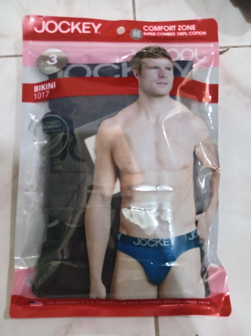 Jockey Comfort Zone Bikini 1017 3-Pack Size M (Category: Undergarments & Loungewear) located in Las Pinas. Submitted by edpalma09136721 (Listing ID 1470105665, Image 1). Description: - Brand: Jockey Comfort Zone 1017 - Item: Bikini briefs (3-pack) - Size: Medium - Condition: Brand new, sealed in original packaging - Material: 100% super combed cotton (shrink-stable) - Comfort features: Ultrasoft microfiber waistband, latex-free elastic, and heat-
