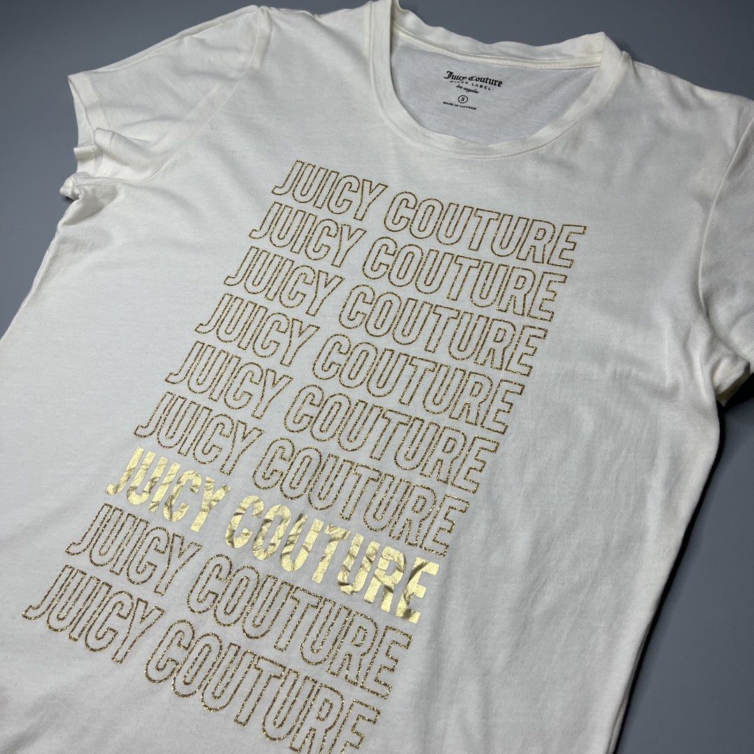 JUICY COUTURE (Category: Shirts) located in Manila. Submitted by aaaaaahhhhhh (Listing ID 1470077127, Image 2). Description: Small 17.5W 25.5L Excellent Lalamove or J&t Express + Shipping fee .