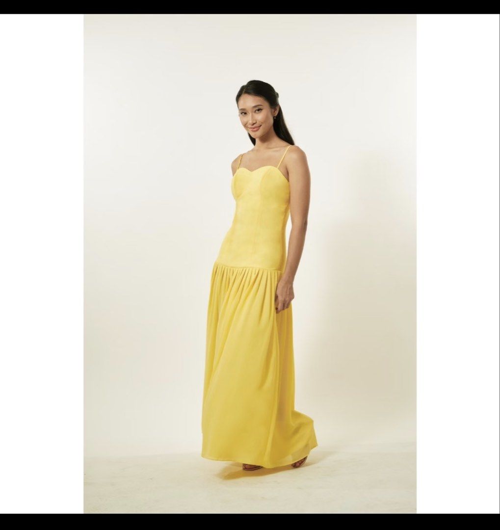 Karimadon Drop Waist Gown (Category: Evening dresses & gowns) located in Pasig City. Submitted by pattycakez (Listing ID 1469971187, Image 1). Description: Bought last year in August for a wedding, but I ended up wearing another dress. Size: extra small Color: dusty blue Original price is 3999 .