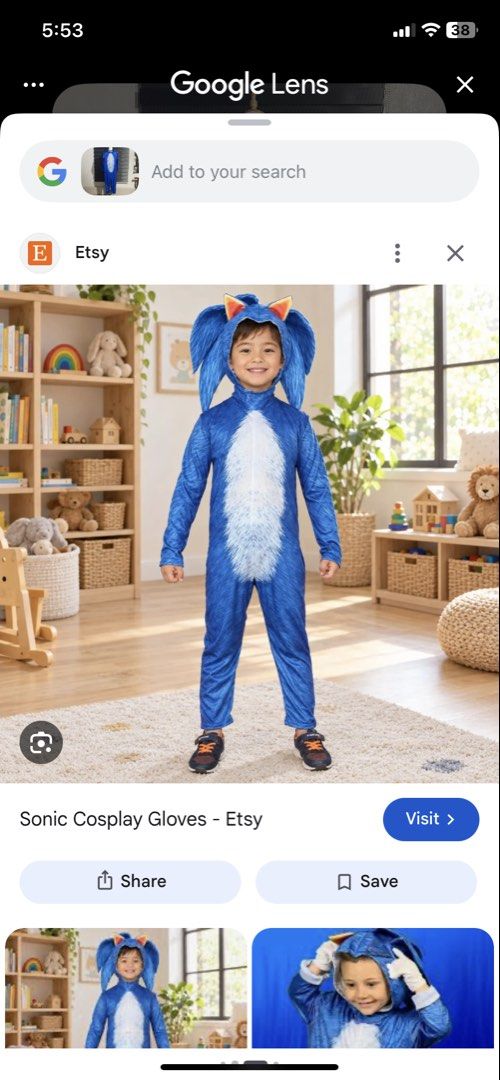 Kids Sonic Costume (Category: Babies & Kids Fashion) located in Caloocan City. Submitted by discusonlineshop (Listing ID 1470046723, Image 1). Description: 12-15Y.