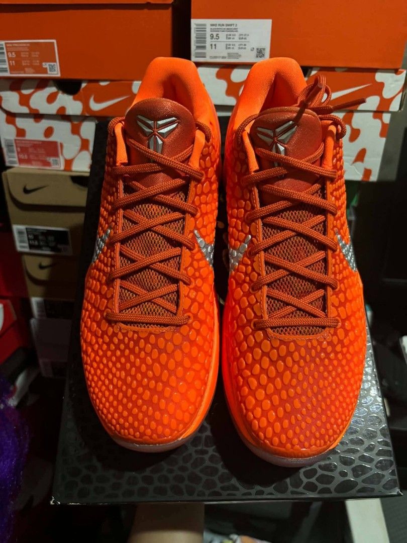 Kobe 6 Protro Total Orange (Category: Sneakers) located in Manila. Submitted by brightcloud.173bea (Listing ID 1469991492, Image 3). Description: 🔥KOBE 6 TOTAL ORANGE🔥 Size: US 8.5 Men’s Condition: Used once for walking 💰 PRICE: ₱13,495 PHP🔥 📈 📍 Location: Sto. Tomas, Batangas 🚛🚢✈️ Nationwide shipping available 📦 Shipping fee to be shouldered by the buyer 💳 Modes of Payment: ✅ GCash ✅ Bank Transfer 📩 PM for inquiries / to secure the pai