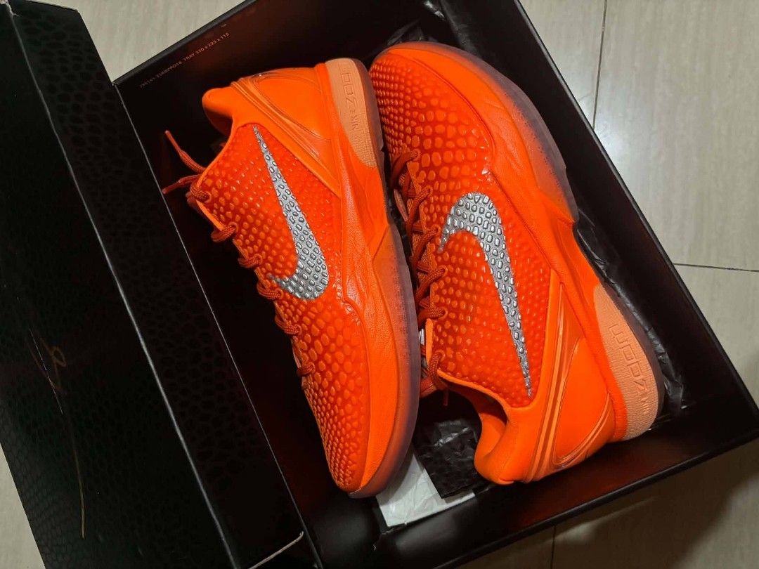 Kobe 6 Protro Total Orange (Category: Sneakers) located in Manila. Submitted by brightcloud.173bea (Listing ID 1469991492, Image 2). Description: 🔥KOBE 6 TOTAL ORANGE🔥 Size: US 8.5 Men’s Condition: Used once for walking 💰 PRICE: ₱13,495 PHP🔥 📈 📍 Location: Sto. Tomas, Batangas 🚛🚢✈️ Nationwide shipping available 📦 Shipping fee to be shouldered by the buyer 💳 Modes of Payment: ✅ GCash ✅ Bank Transfer 📩 PM for inquiries / to secure the pai