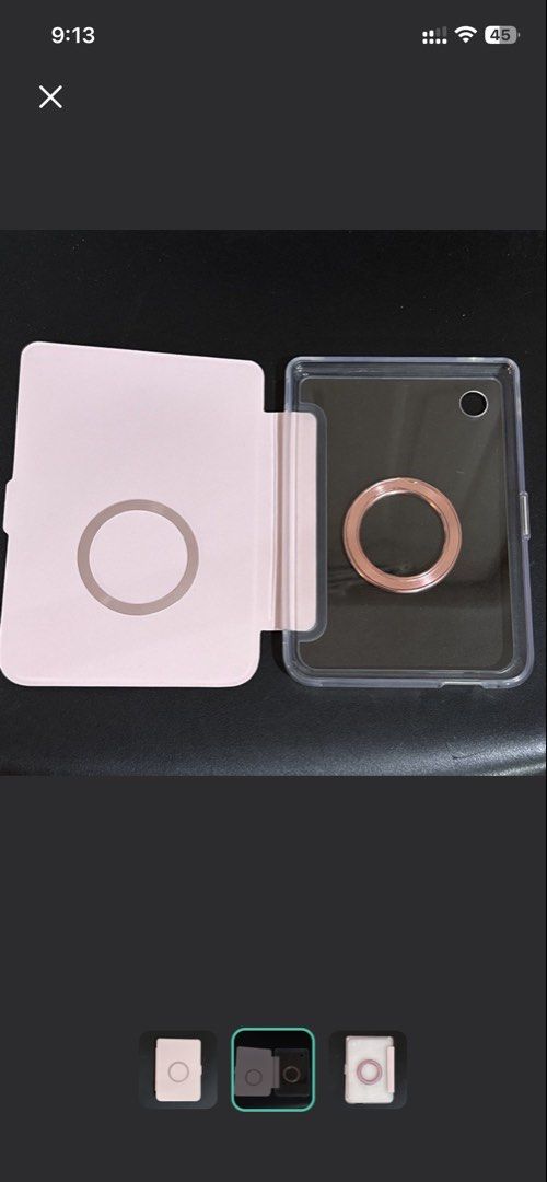 Kobo Clara Colour Case w/ Magnet (Category: Cases & Sleeves) located in Quezon City. Submitted by sellingsunsets (Listing ID 1469977478, Image 1). Description: Kobo Clara Colour Case Bundle 🎀 Includes: Pink magnetic folio case Clear back case with magnetic ring Cute dog magnetic grip RFS: Extra case Selling as a bundle. 😊.