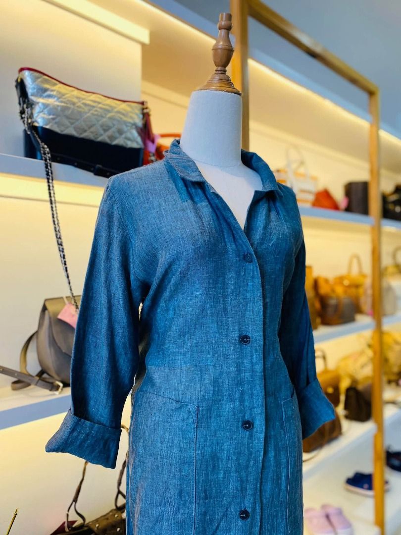 KOREAN LINEN BUTTON DOWN DRESS (Category: Dresses) located in Baguio. Submitted by asna_taku (Listing ID 1470047847, Image 2). Description: KOREAN LINEN BUTTON DOWN DRESS LARGE ₱800.
