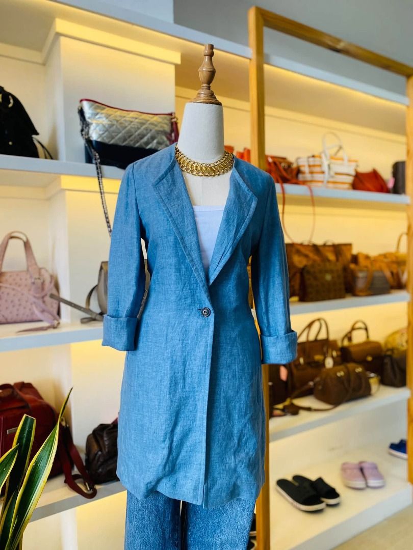 KOREAN LINEN COAT (Category: Coats, Jackets and Outerwear) located in Baguio. Submitted by asna_taku (Listing ID 1470035393, Image 1). Description: KOREAN LINEN COAT S-M ₱980.