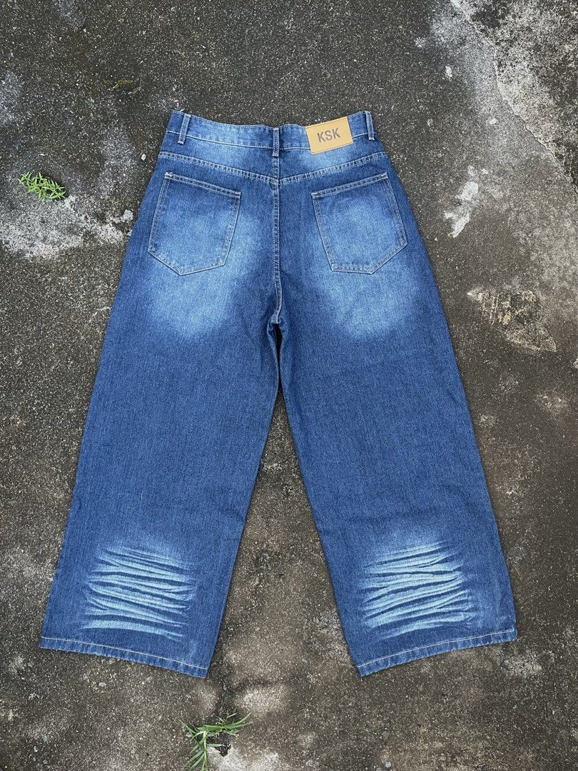 KSK Wide Leg Denim Jeans Blue (Category: Jeans) located in Amadeo. Submitted by wil.thriftypicks (Listing ID 1470067774, Image 2). Description: ‼️KSK Wide Leg Denim Jeans Blue‼️ Waistline 30 - 32 Length 41 Leg opening 13 🏷️ Php 200 Excellent condition Comment (Mine)/ message if interested. 📍Amadeo, Cavite .