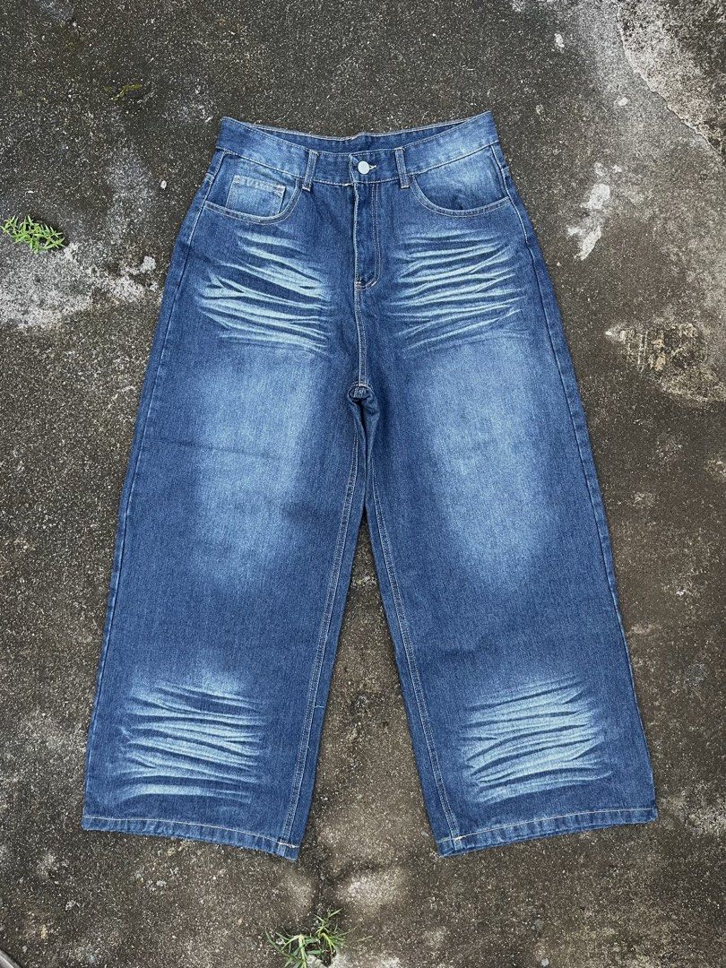 KSK Wide Leg Denim Jeans Blue (Category: Jeans) located in Amadeo. Submitted by wil.thriftypicks (Listing ID 1470067774, Image 1). Description: ‼️KSK Wide Leg Denim Jeans Blue‼️ Waistline 30 - 32 Length 41 Leg opening 13 🏷️ Php 200 Excellent condition Comment (Mine)/ message if interested. 📍Amadeo, Cavite .