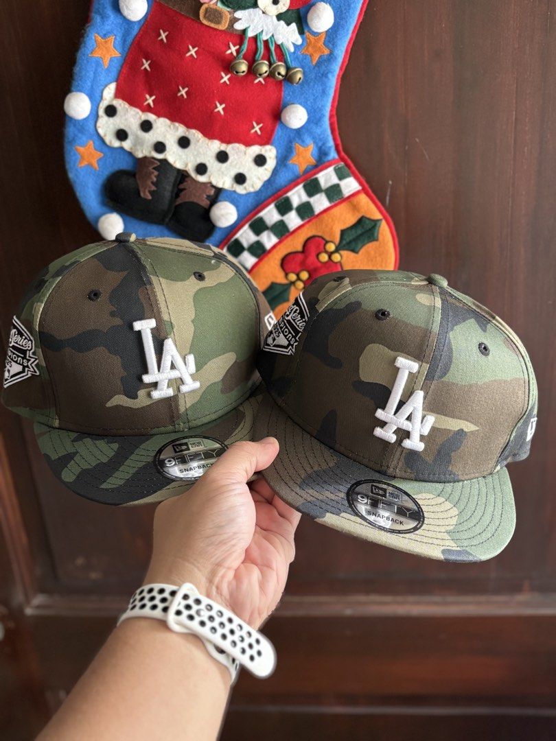 LA Dodgers “WS Camouflage” 9Fifty snapback (Category: Caps & Hats) located in Las Pinas. Submitted by themerchandise_ph (Listing ID 1469994182, Image 2). Description: ‼️❇️H A T S F O R S A L E❇️‼️ ◽️Los Angeles Dodgers☑️☑️☑️ ◽️Style: 9F1FTY Snapback ◽️Design: “World Series Camouflage” ◽️Brand : N3W €RA🧢🧢🧢 ◽️Price: PHP2,100(each)💸 + Shipping📦 ◽️COP☑️COD☑️Installment☑️DP Required ◽️100% Legit and Brand new💯 ◽️No returns/cancellations/change i