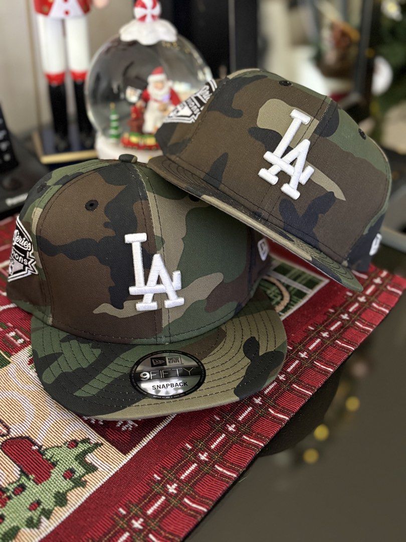 LA Dodgers “WS Camouflage” 9Fifty snapback (Category: Caps & Hats) located in Las Pinas. Submitted by themerchandise_ph (Listing ID 1469994182, Image 3). Description: ‼️❇️H A T S F O R S A L E❇️‼️ ◽️Los Angeles Dodgers☑️☑️☑️ ◽️Style: 9F1FTY Snapback ◽️Design: “World Series Camouflage” ◽️Brand : N3W €RA🧢🧢🧢 ◽️Price: PHP2,100(each)💸 + Shipping📦 ◽️COP☑️COD☑️Installment☑️DP Required ◽️100% Legit and Brand new💯 ◽️No returns/cancellations/change i