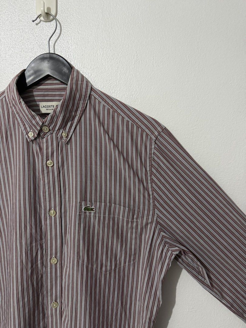 Lacoste - Button Down Long Sleeve Polo - Vertical Stripe (Category: Formal Shirts) located in Caloocan City. Submitted by thriftingbanana (Listing ID 1470081663, Image 3). Description: Excellent No issue Small Width 19 inches Length 28 inches.